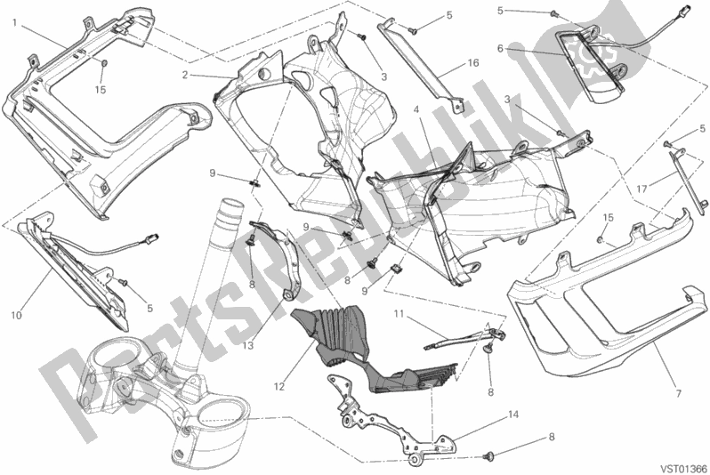 Alle onderdelen voor de Bekleding, Radiator van de Ducati Diavel FL Thailand-Brasil 1200 2015
